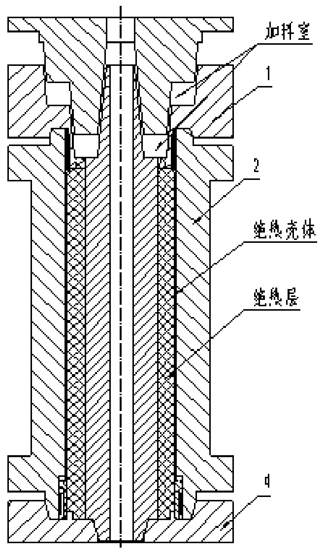 Injection or injection-compression molding tool and process for thermal insulation layer of combustion chamber of solid rocket engine