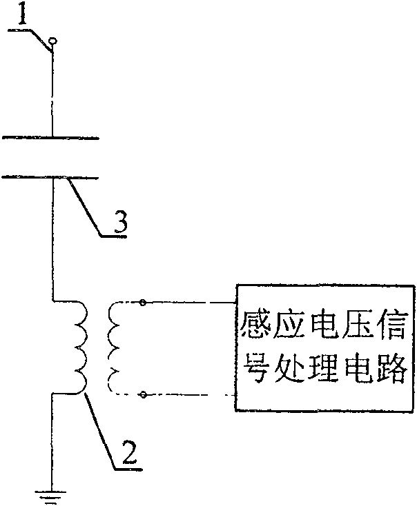 Electronic veltage transformer of capacitor or resistance series hollow coil