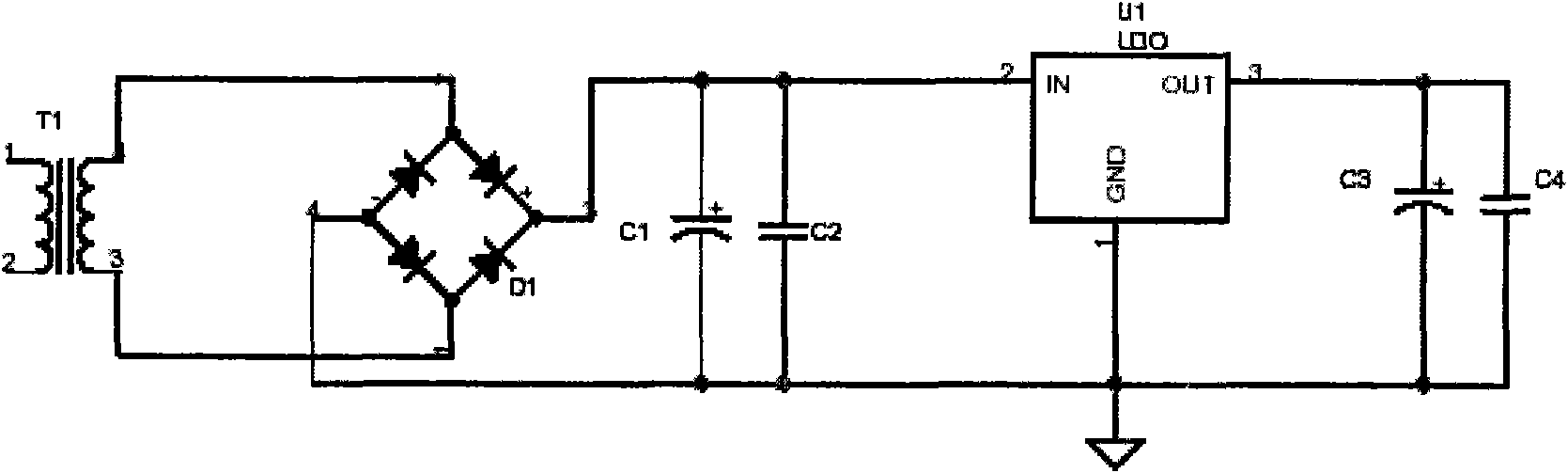 Single-phase electronic type electric energy meter electric source