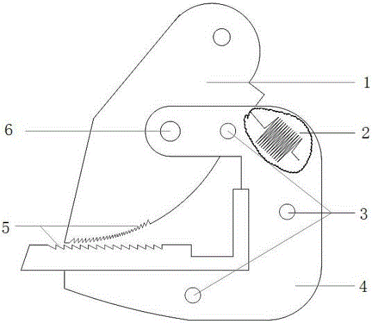 Self-buckling type anti-sliding steel plate tong with night warning function