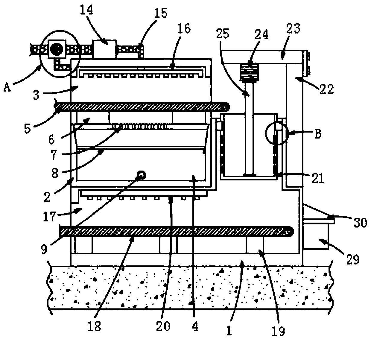 Environment-friendly production equipment and process of candied cantaloupe