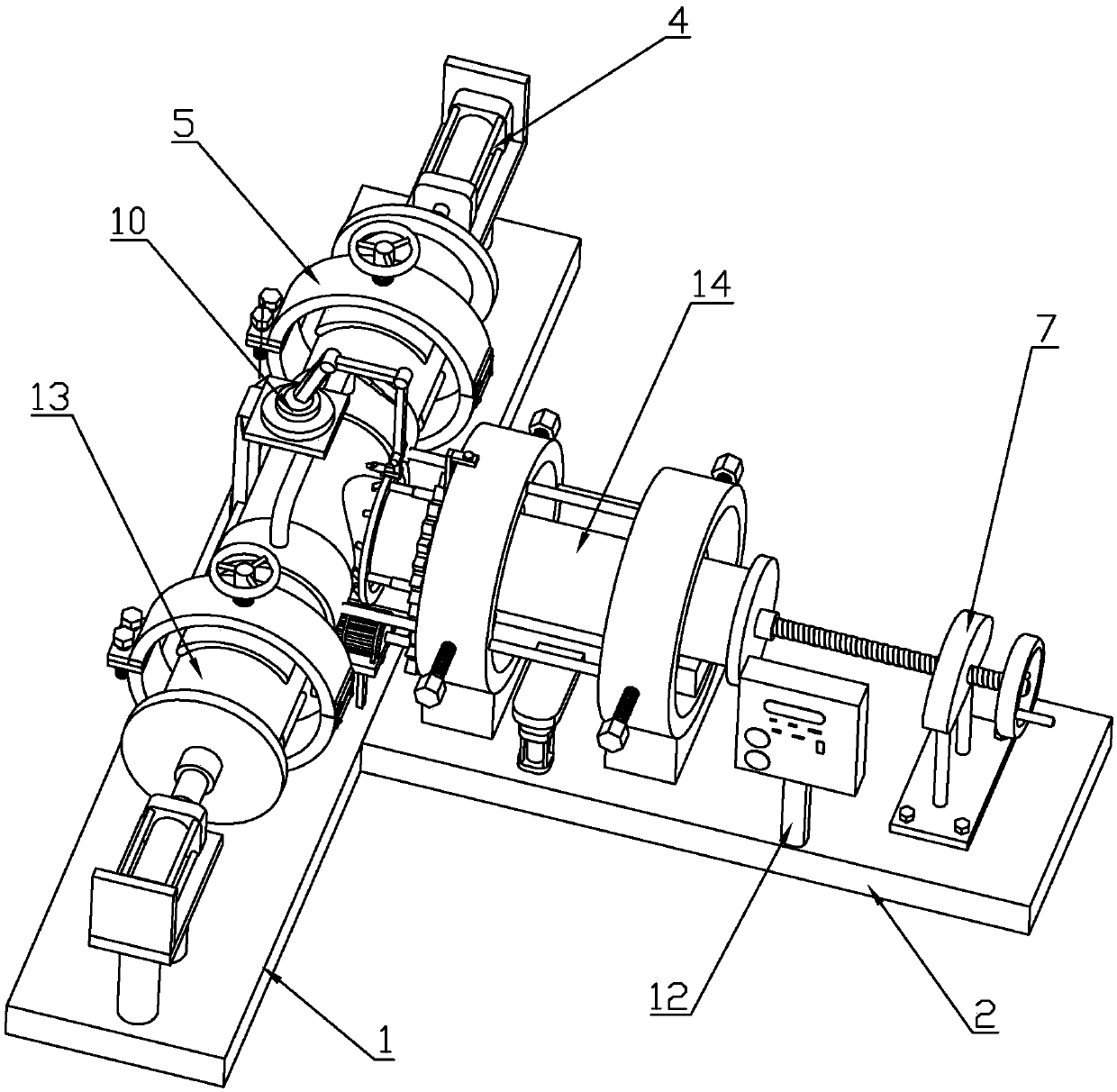 Semi-automatic butt joint machine for manufacturing three-way pipeline