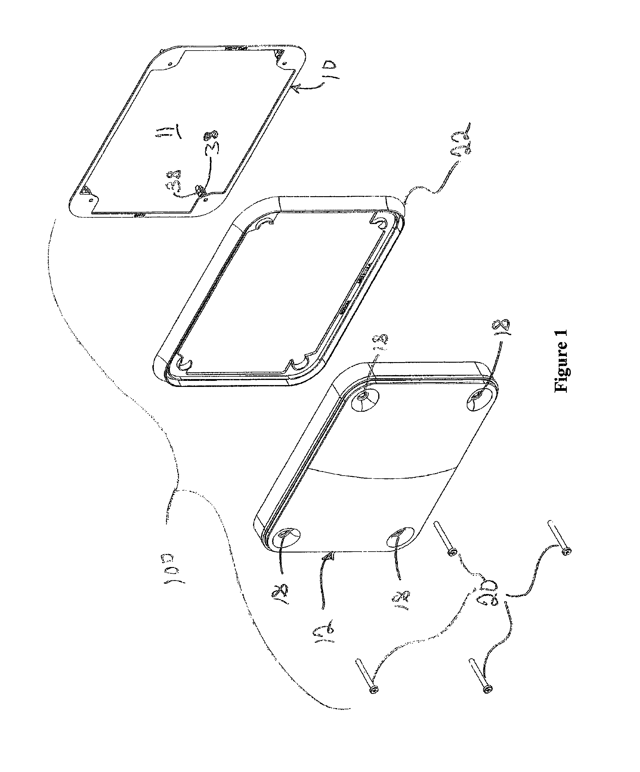 Warning light frame with integral screw anchors