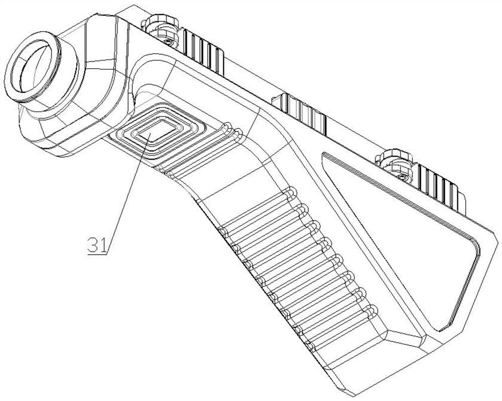 Grip gun lamp convenient to control switch and long gun