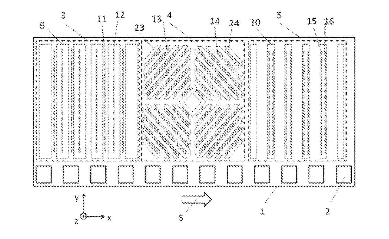 Monolithic three-axis linear magnetic sensor and manufacturing method thereof