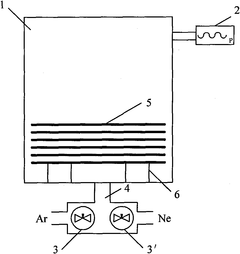 Charging method and device for low pressure ceramic gas discharge tube