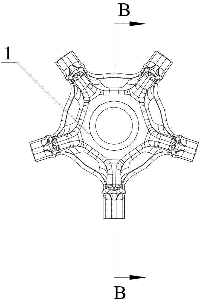 Hub sand core and low-pressure casting hub die