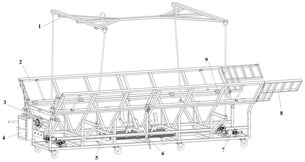 A deploying and recovering device for a multi-joint submersible