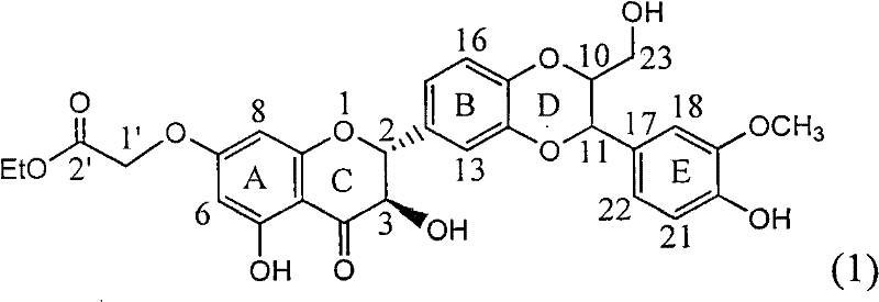 Application of ring A substituted silybin ester in preparing medicaments for treating viral hepatitis B