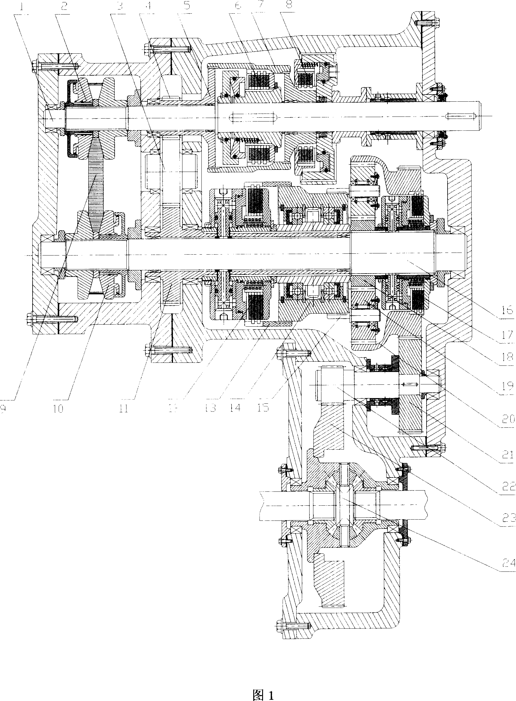 Return flow type stepless speed change driving device for automobile