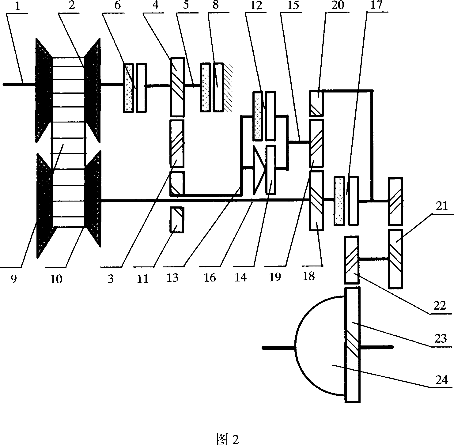 Return flow type stepless speed change driving device for automobile