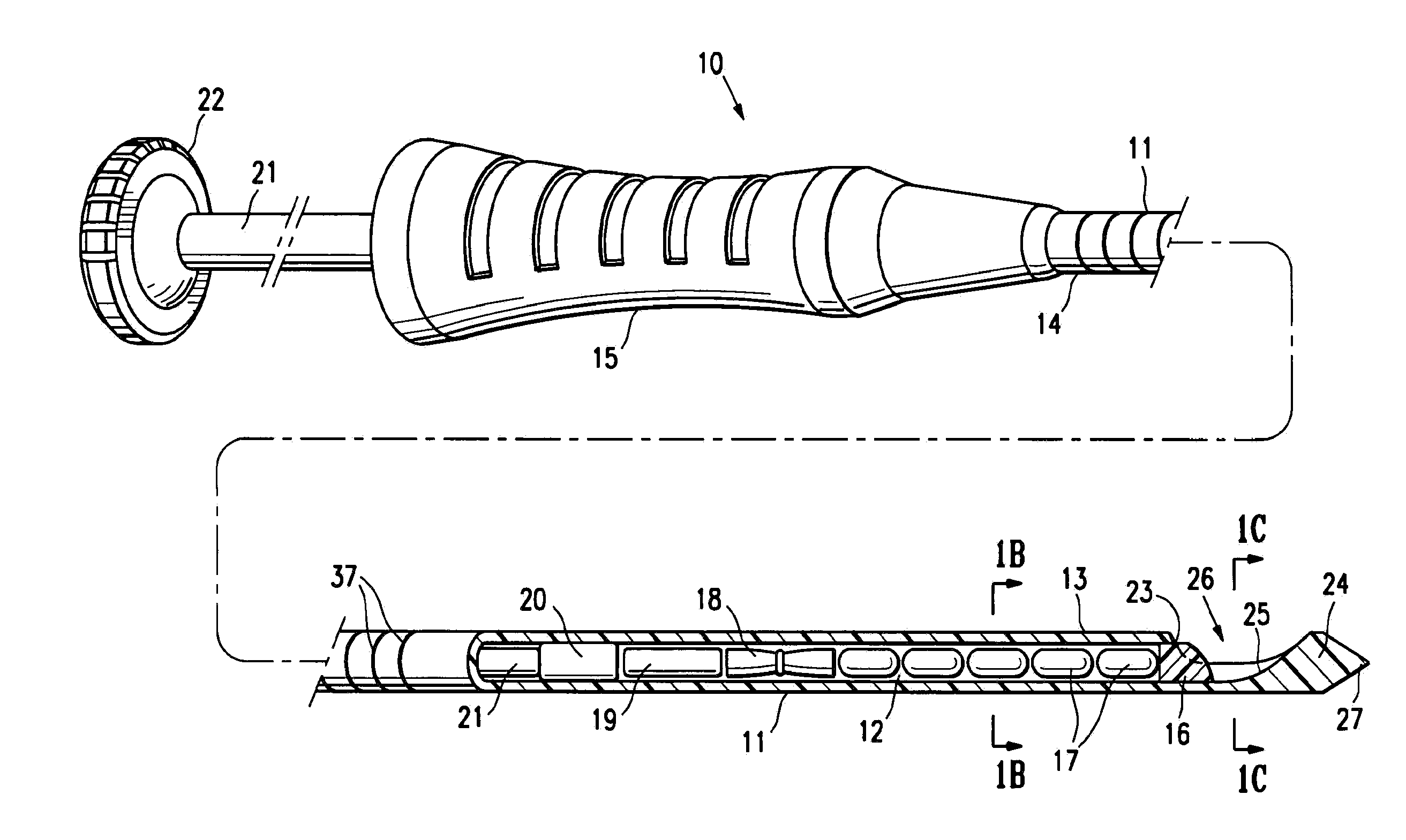 Intracorporeal marker and marker delivery device