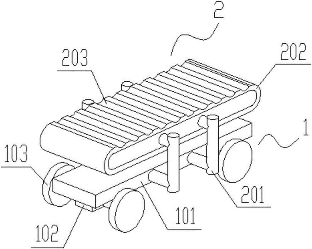 Positioning and pile sinking device of self-transportation buried piles