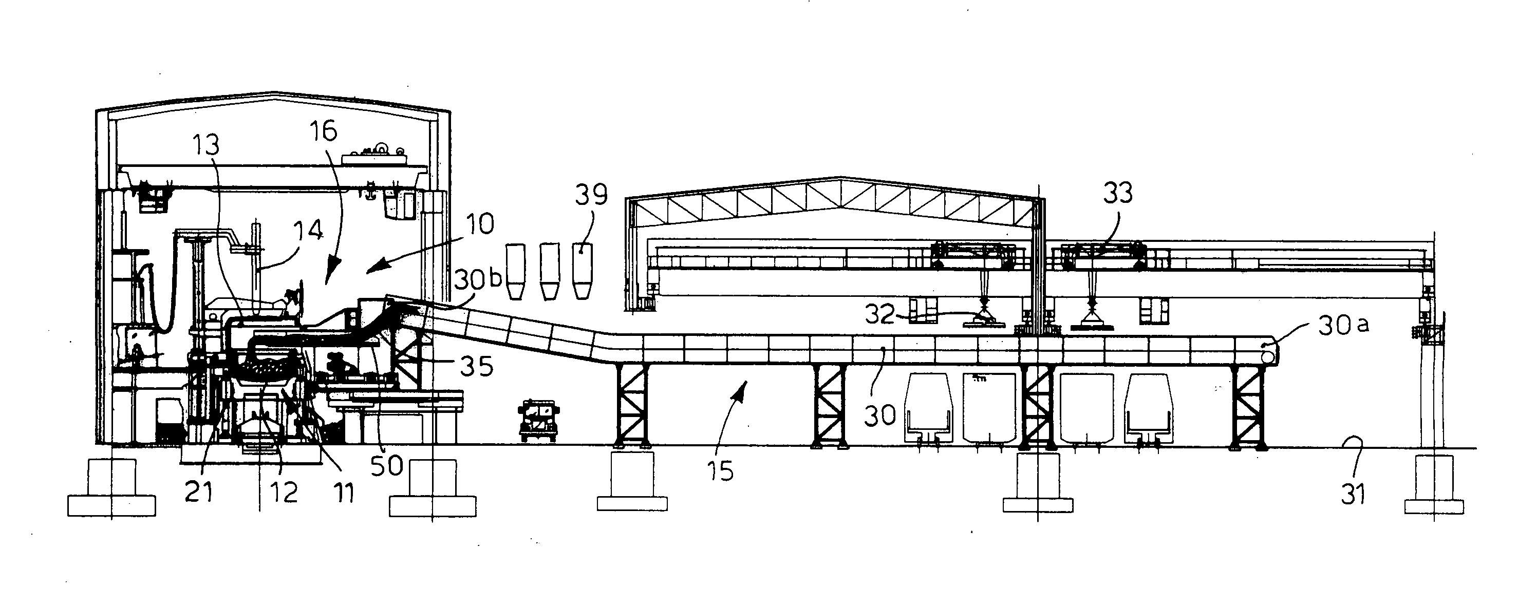 Device and method for feeding metal material into a melting plant