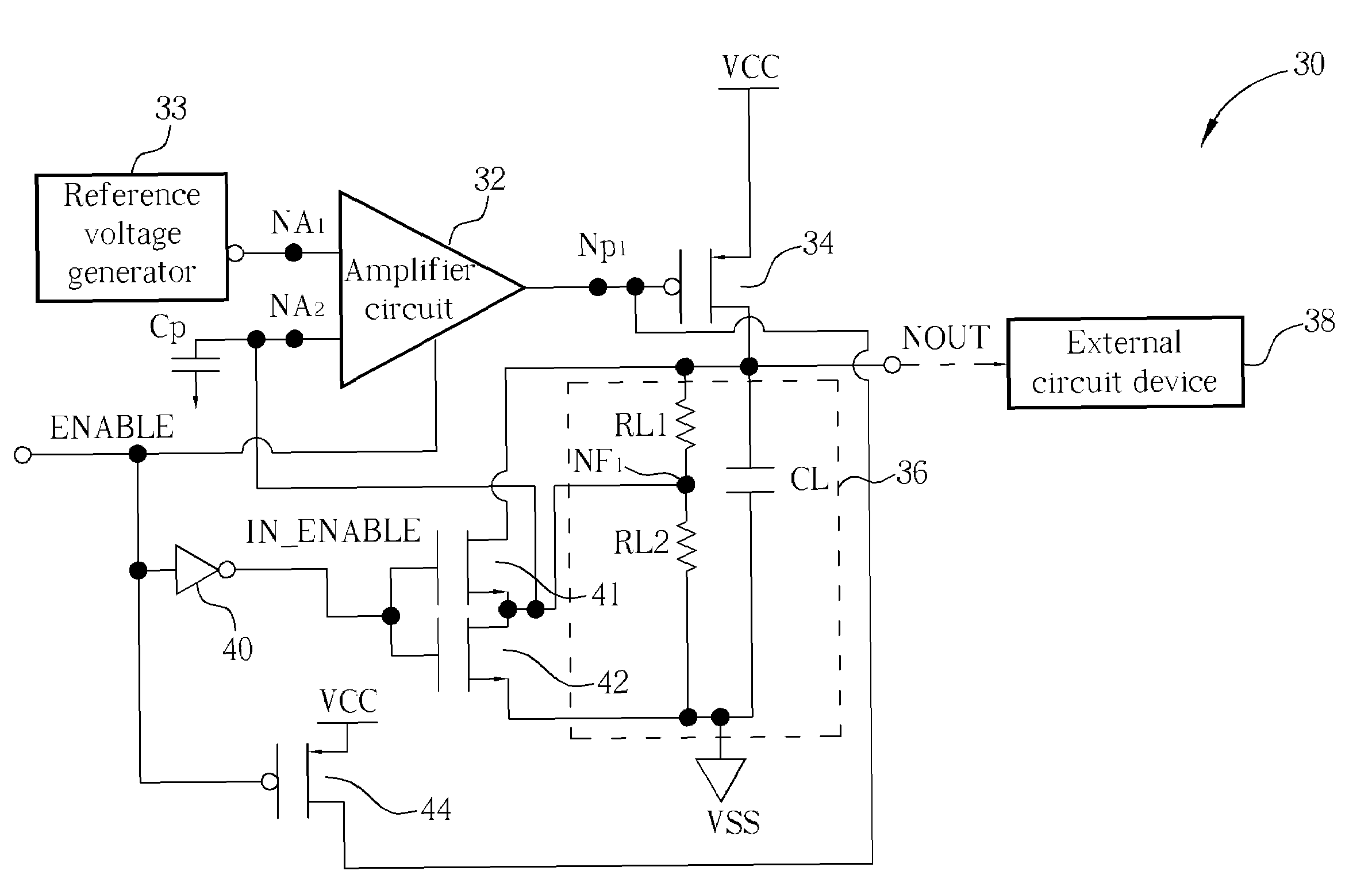 Fast-disabled voltage regulator circuit with low-noise feedback loop and operating method thereof