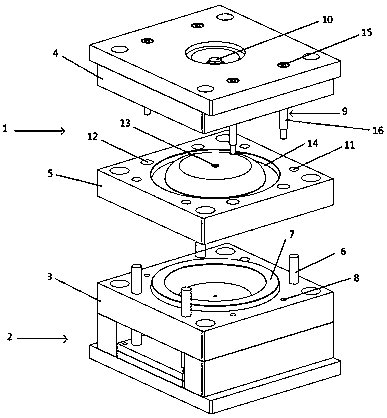 Injection molding die and application method thereof