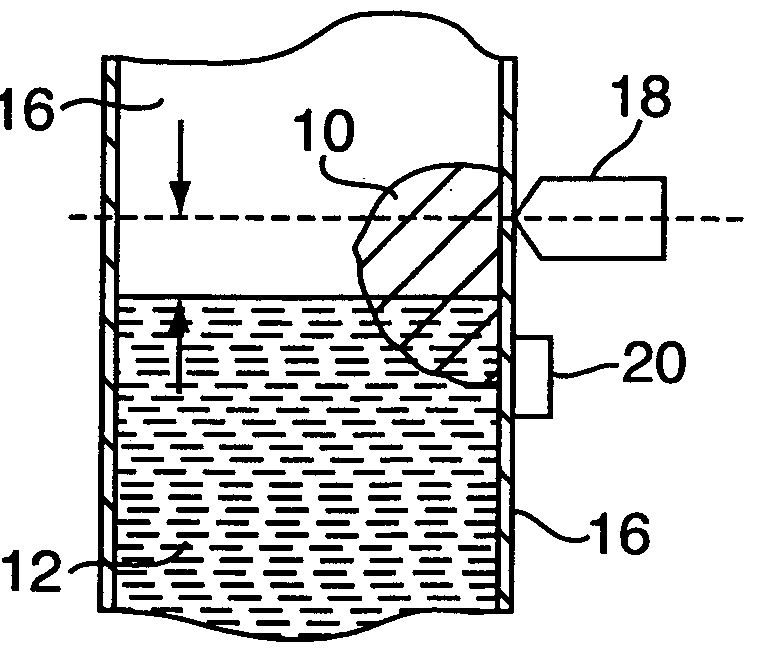 Non-invasive method for detecting and measuring filling material in vessels