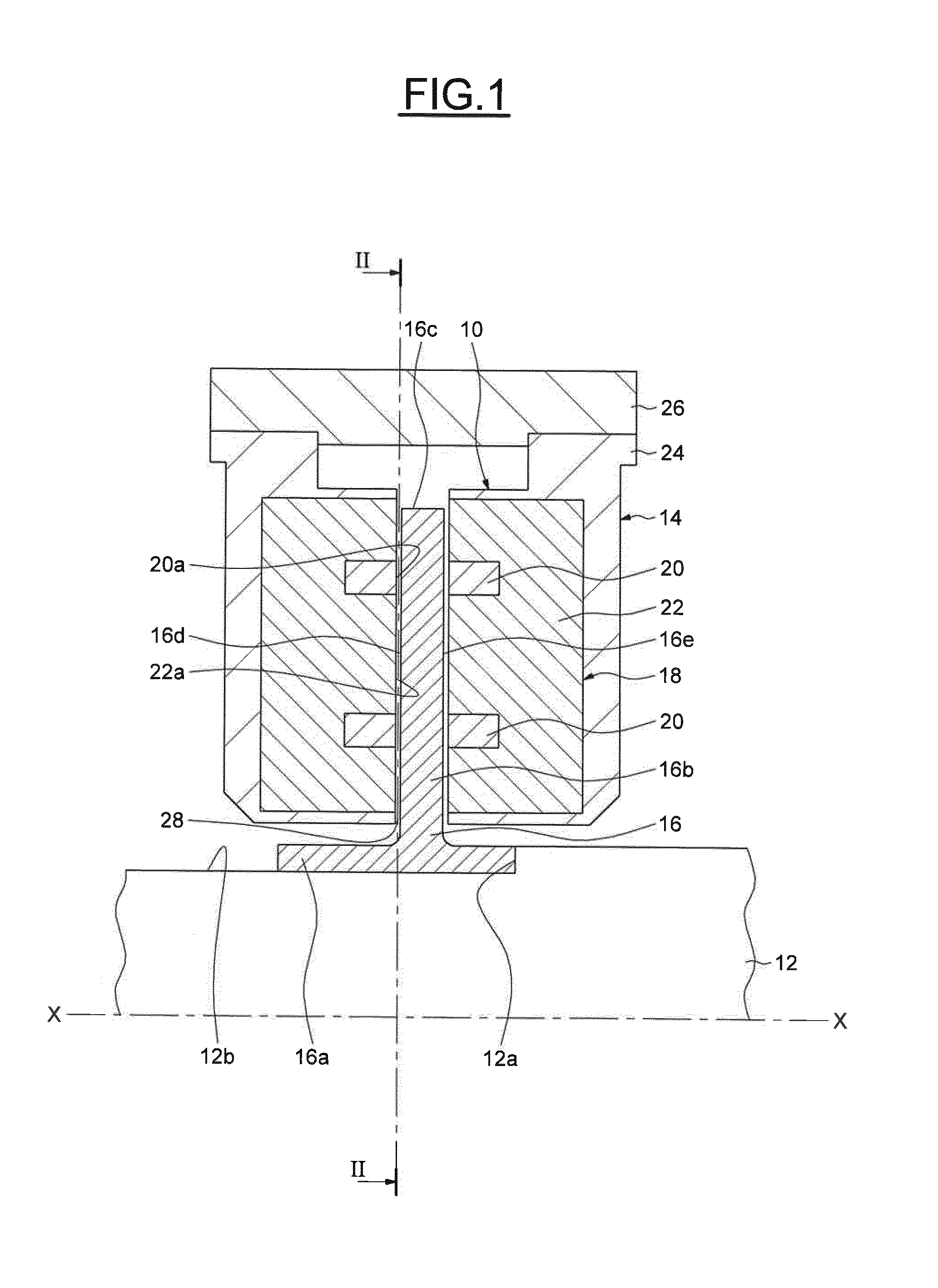 Magnetic bearing assembly having inner ventilation