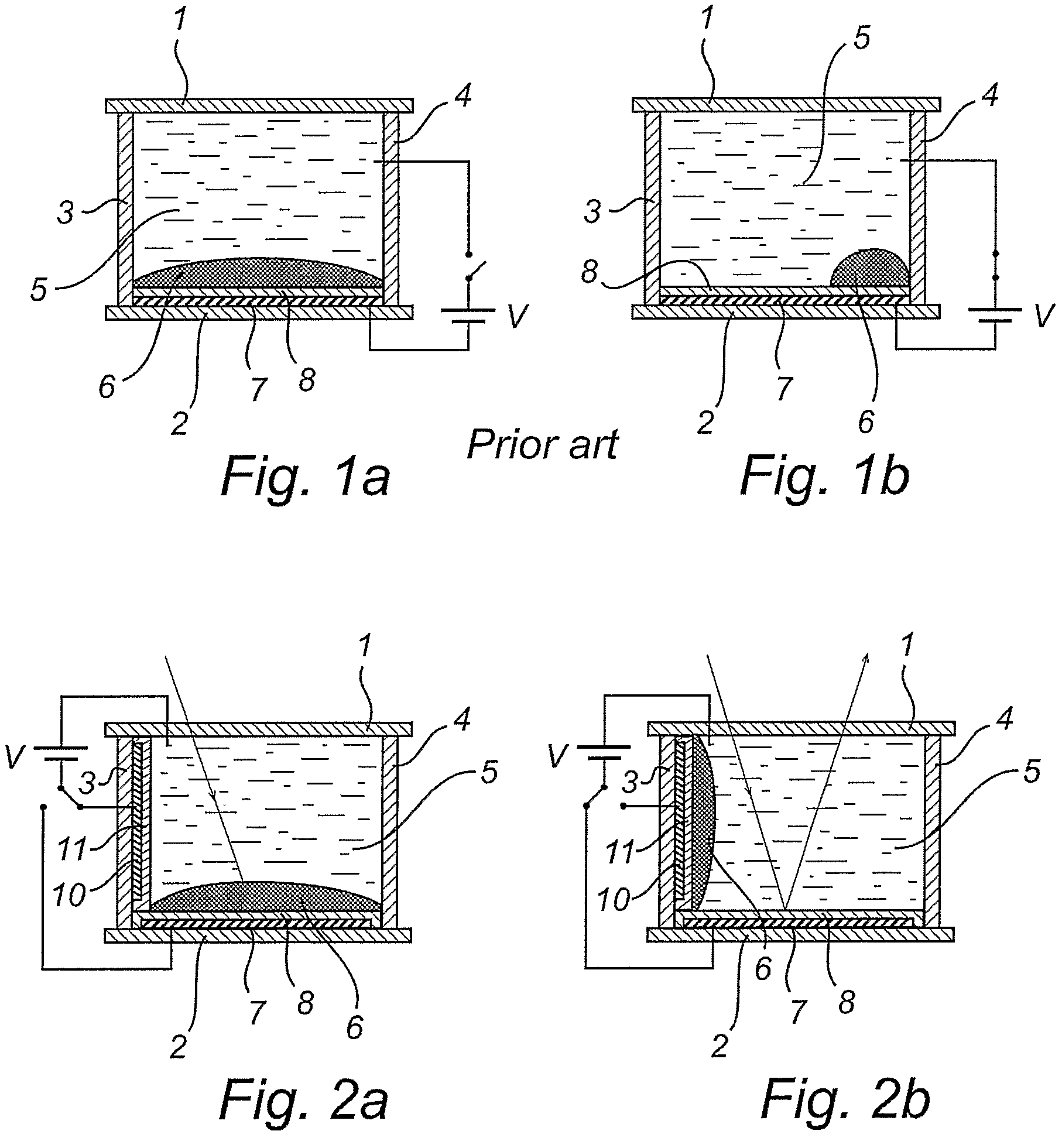 Bi-stable electrowetting optical element and driving method therefor