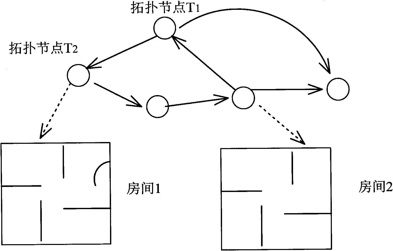 Method and device for positioning particles of mobile robot