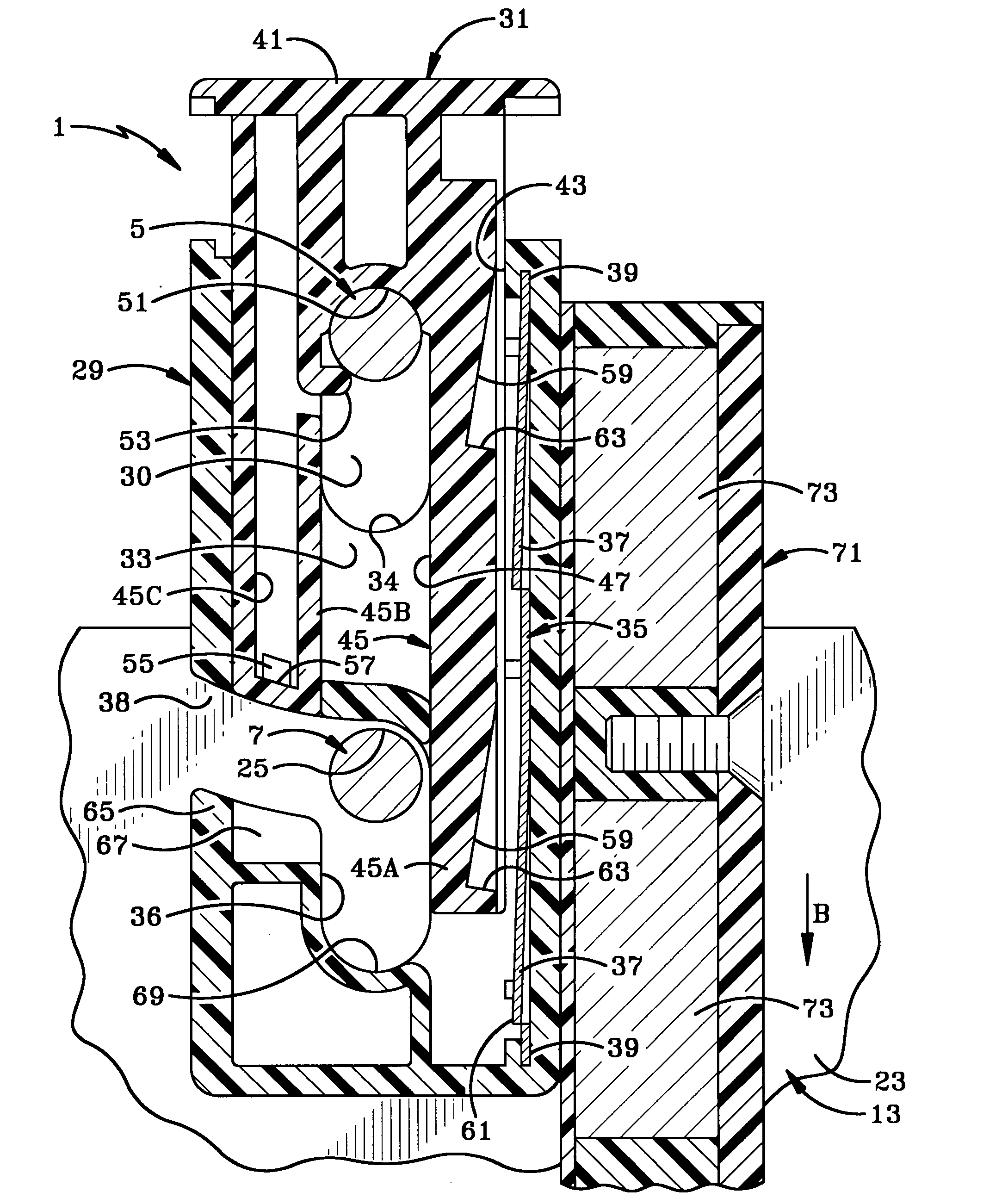 Lock mechanism for display rod