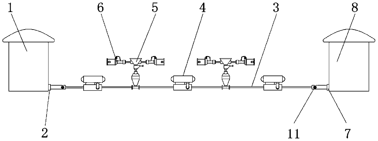 Fluidized limestone conveying system