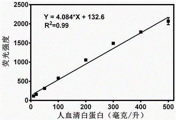 Application of high-specificity fluorescent probe for detecting human serum albumin