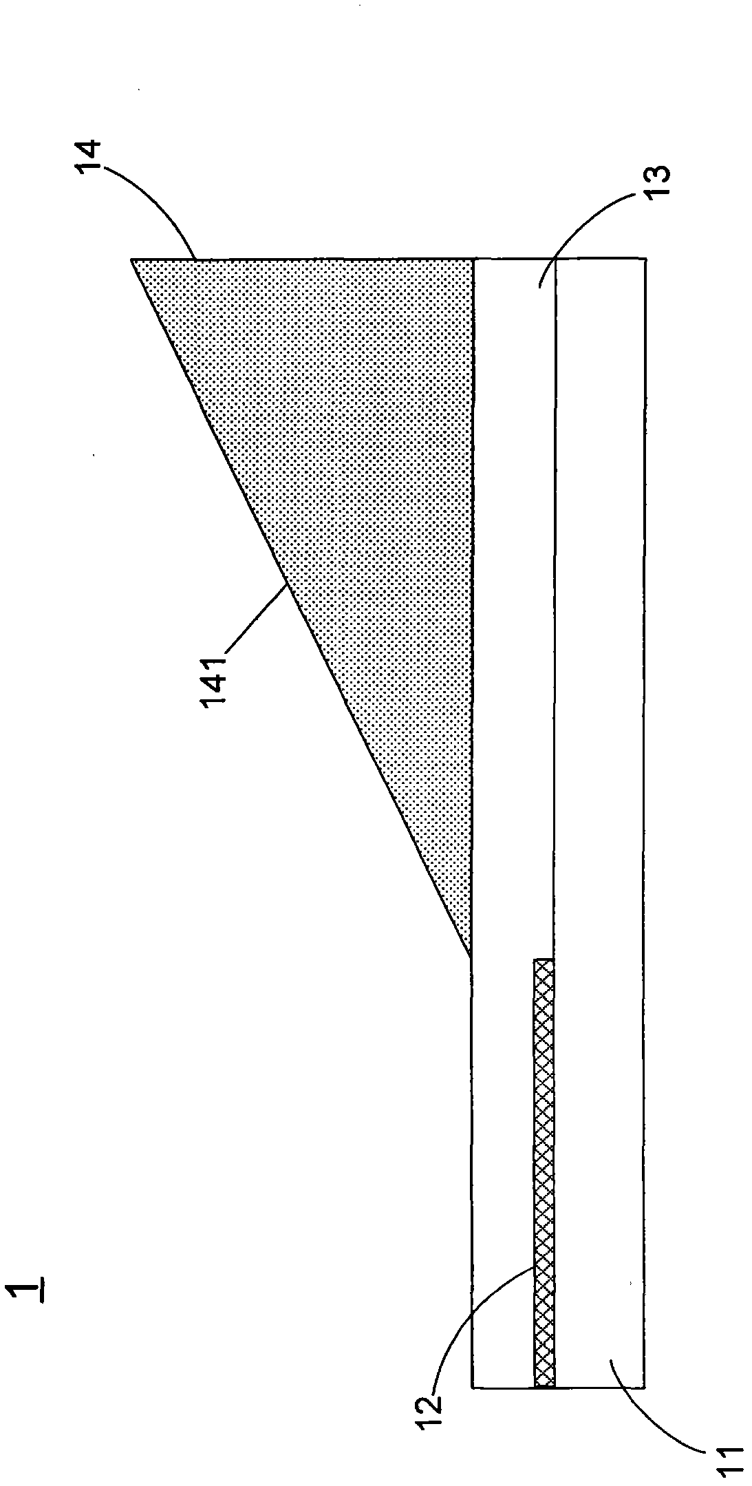 Waveguide coupling element with forward and backward coupling properties and manufacturing method thereof