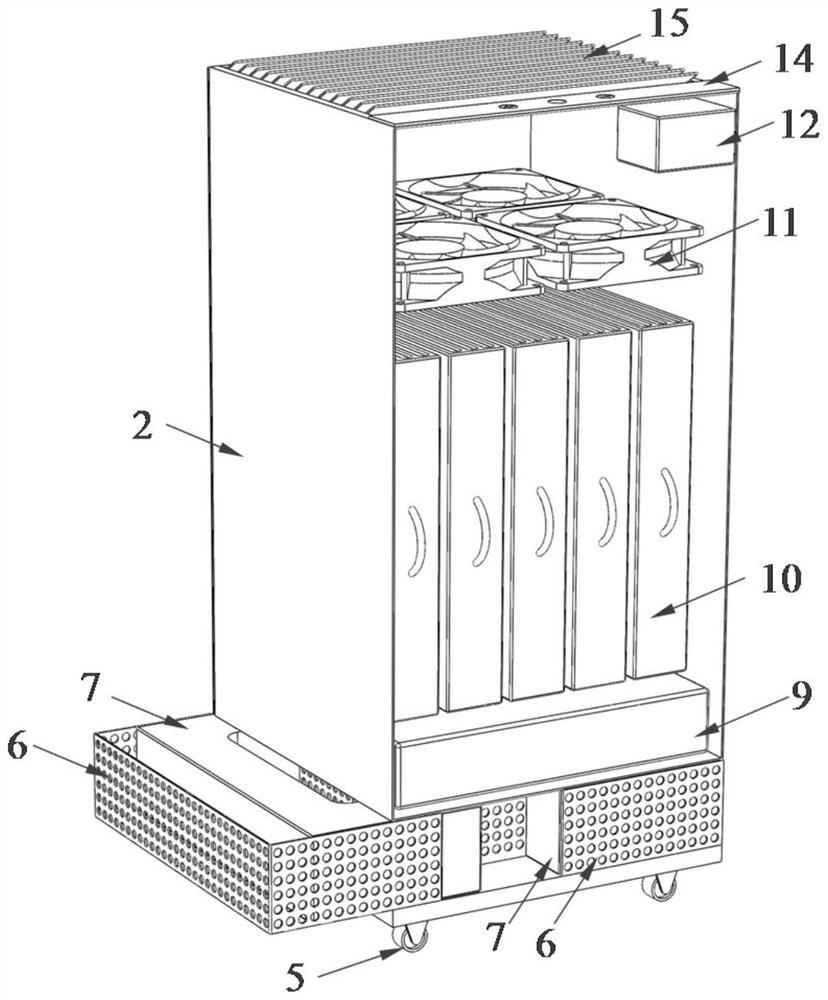 A wireless mobile air conditioner internal unit