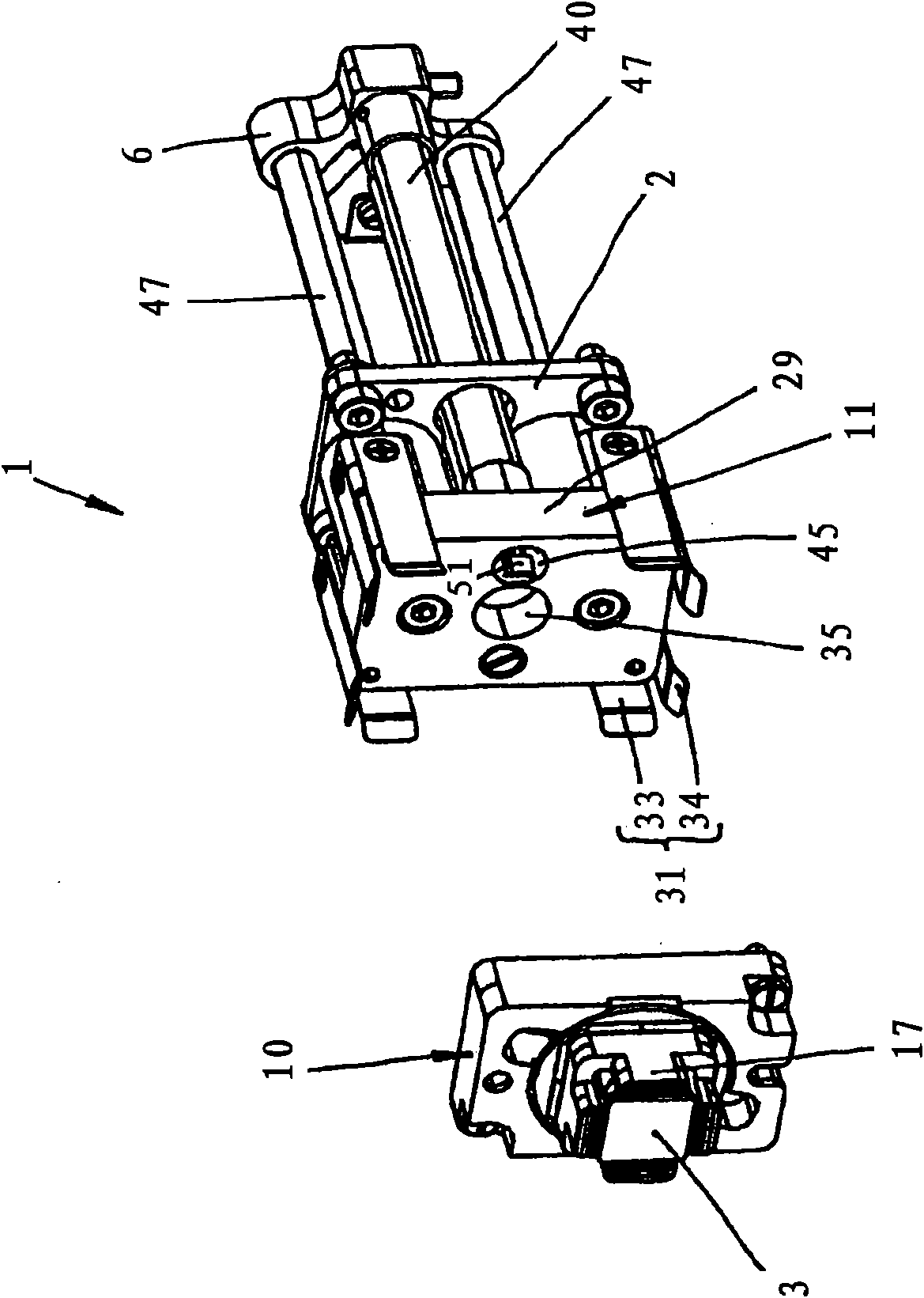 Plunger for holding and moving electrical components in particular ic's