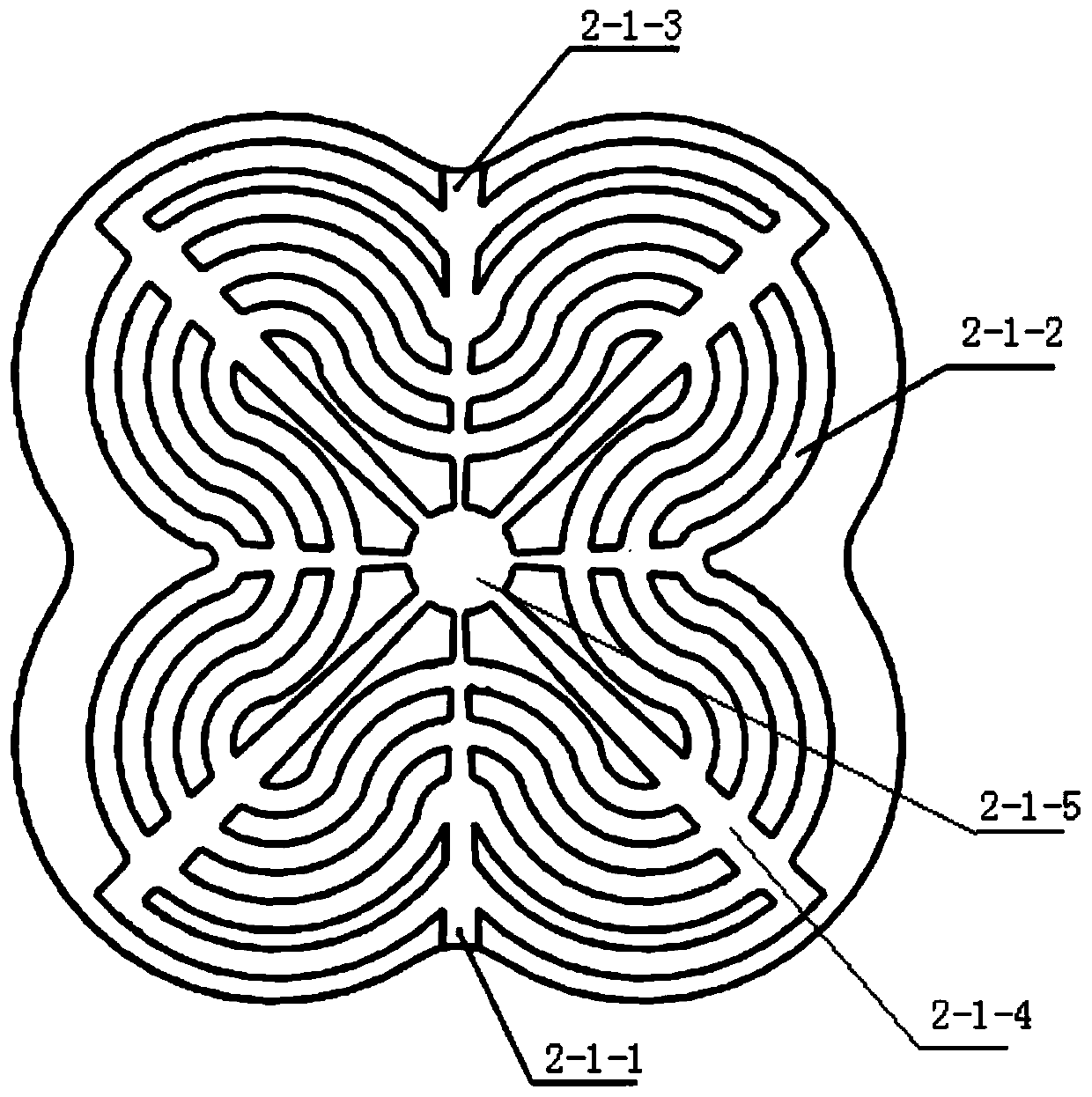 A kind of imitation plum-shaped micro-channel heat sink cold plate and its cooling device