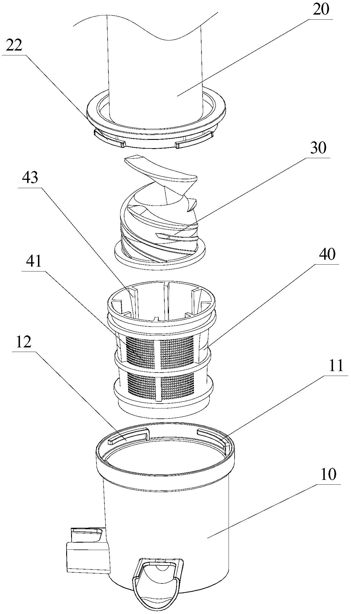 Juice extractor and spiral-extruded juicing screw thereof