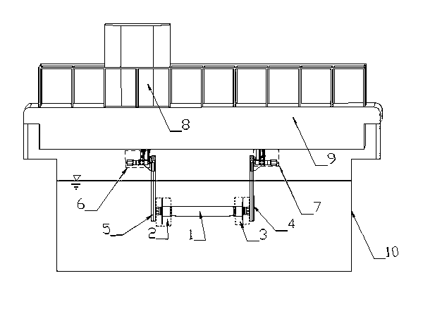 Deep-sea riser segmented model forward flow forced vibration experimental device under action of uniform flow