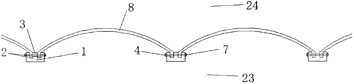 Fabricated multi-arch wall foundation pit supporting structure and construction technology