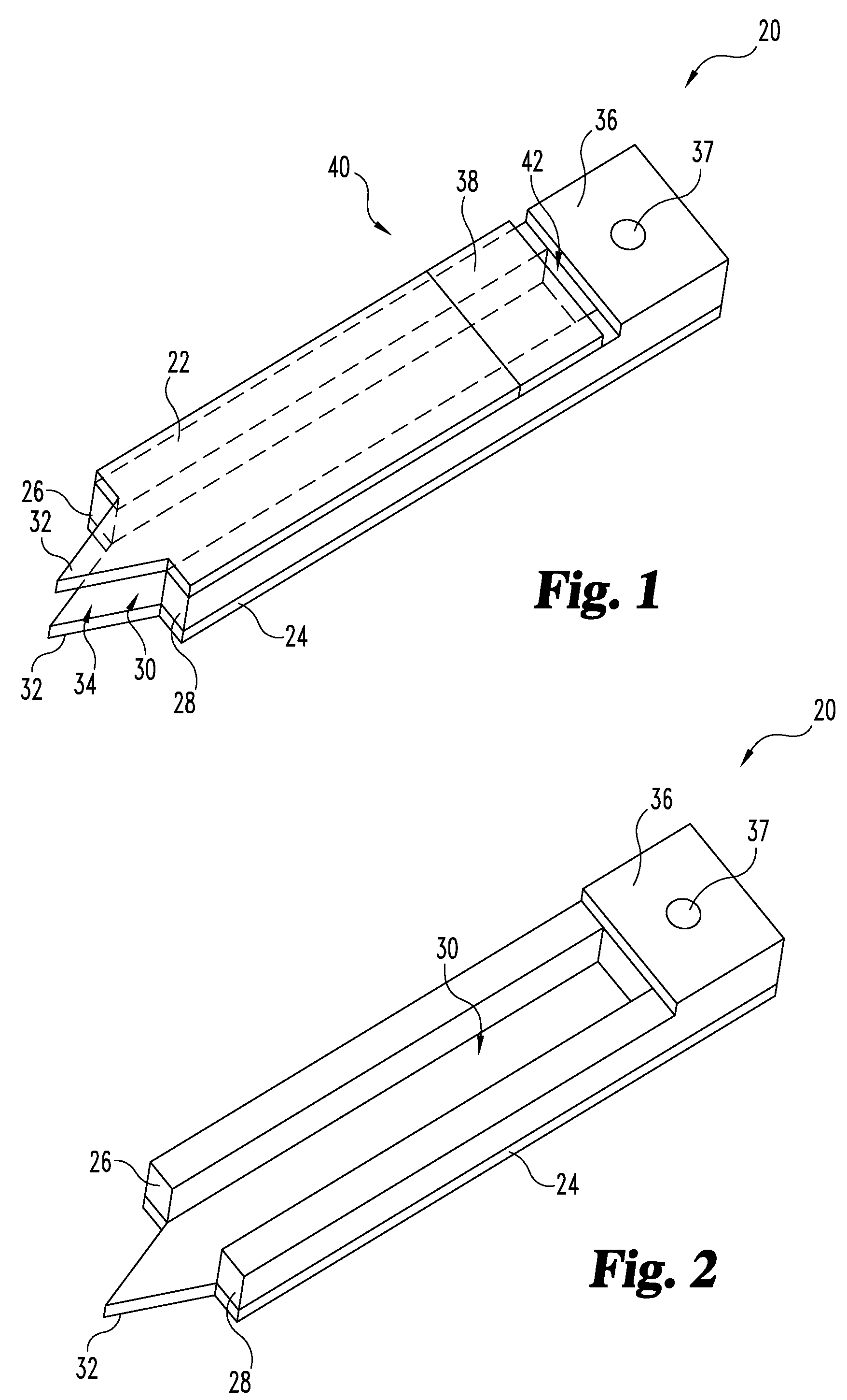 Dual blade lancing test strip