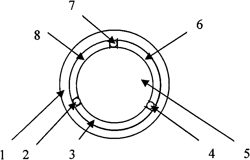 Square-core multi-core fiber having different fiber core refractive indexes and preparation method