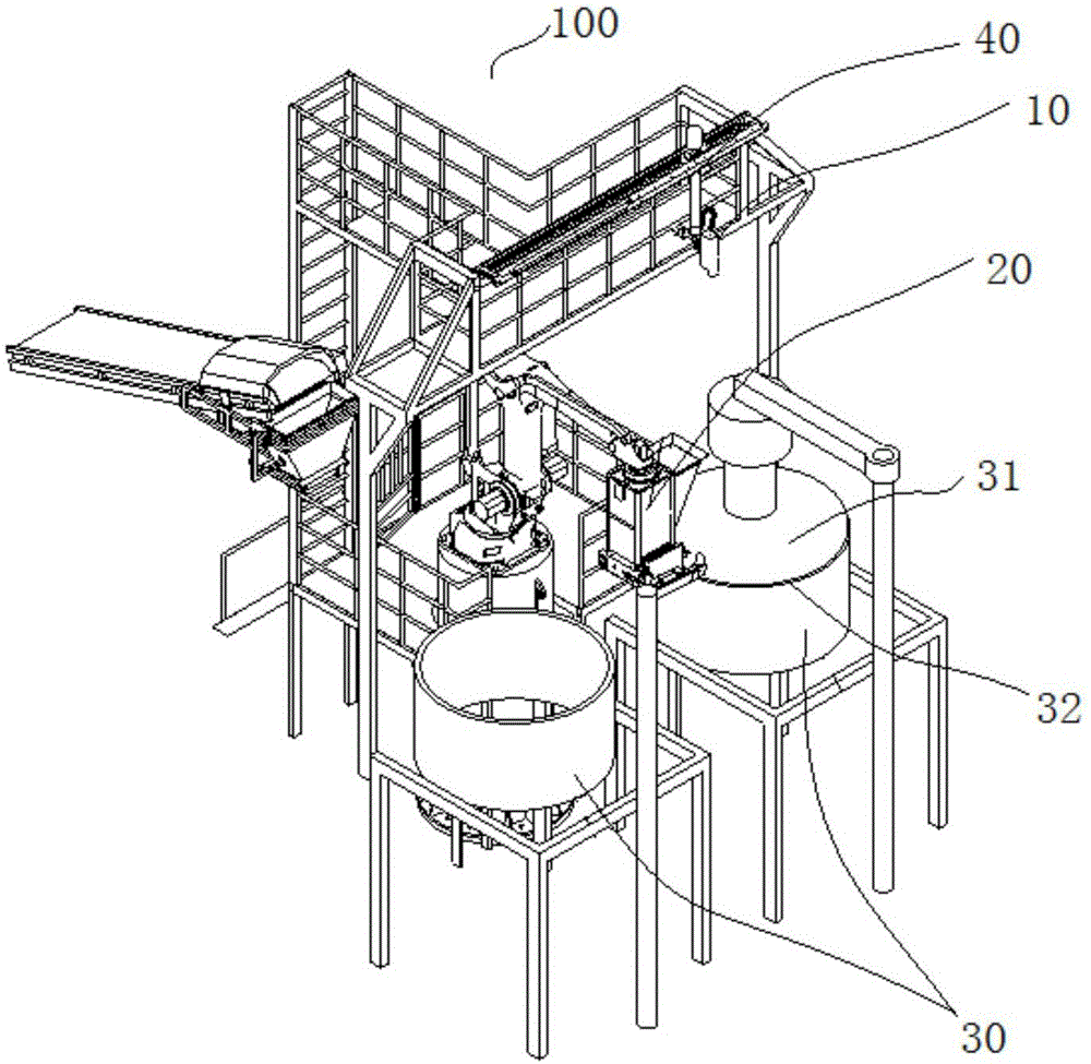 Steaming bucket containing system and detection method of round center of steaming bucket