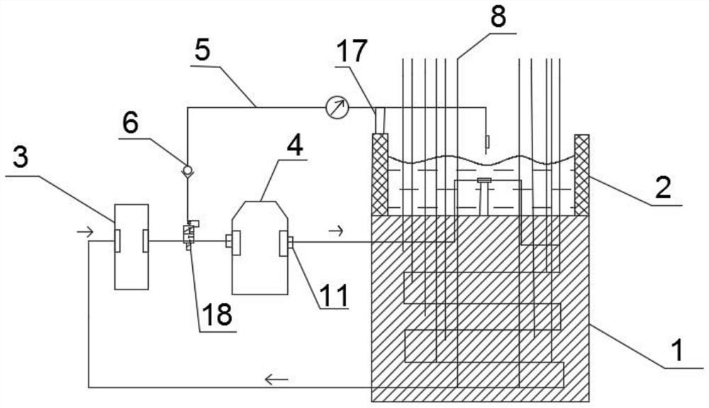 Mass concrete cooling water circulation and construction method