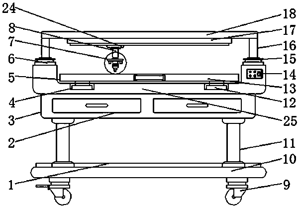 Cutting device for production and processing of clothing material