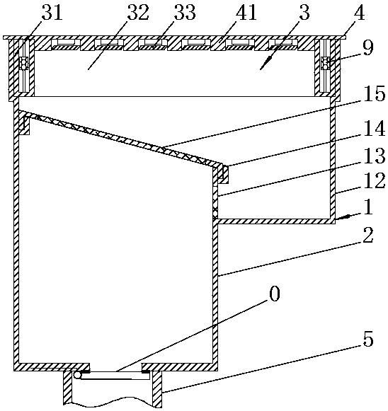 Municipal efficient odor-resistant large-scale floor drain with automatic residue filtering