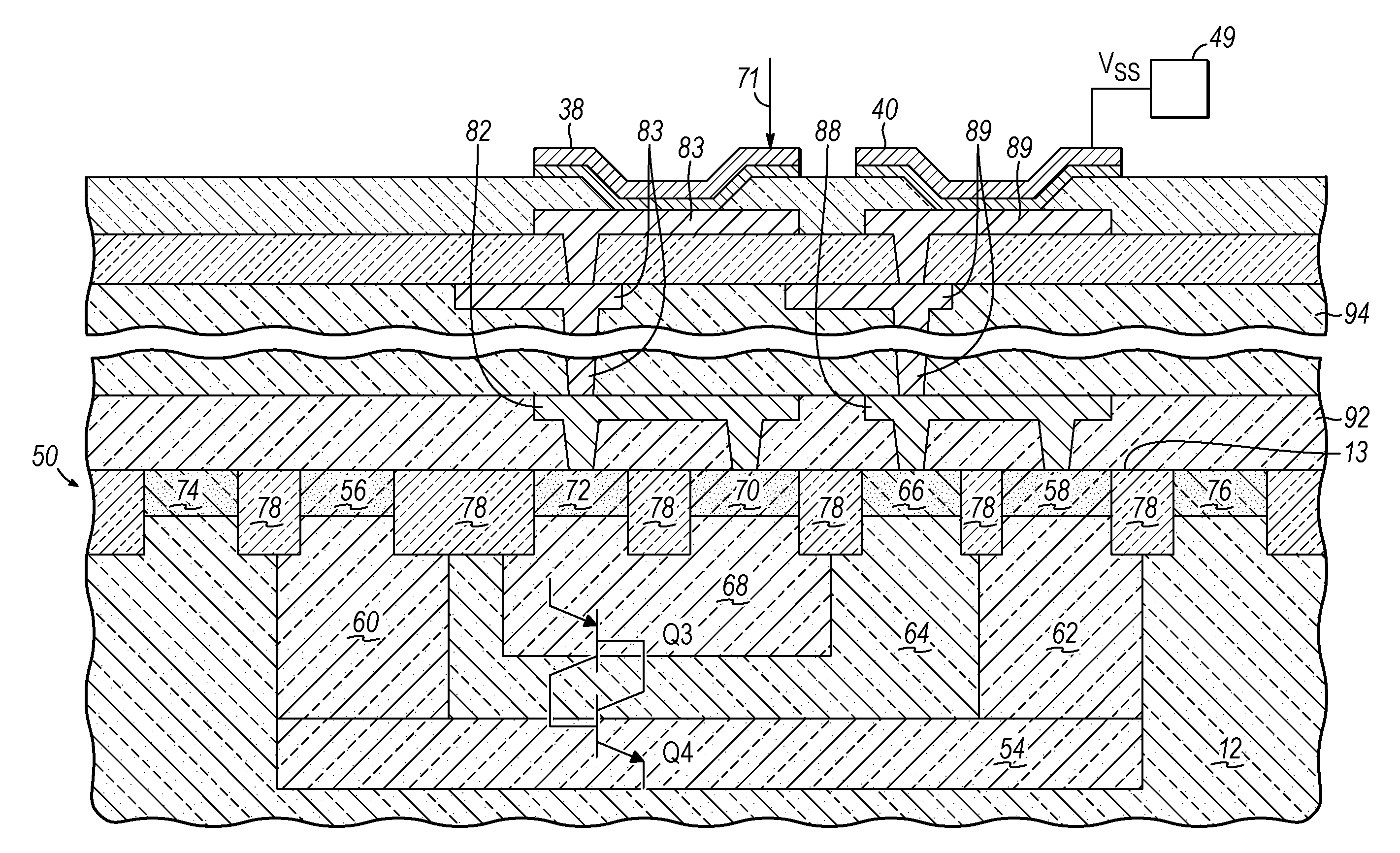 Vertical NPNP Structure In a Triple Well CMOS Process