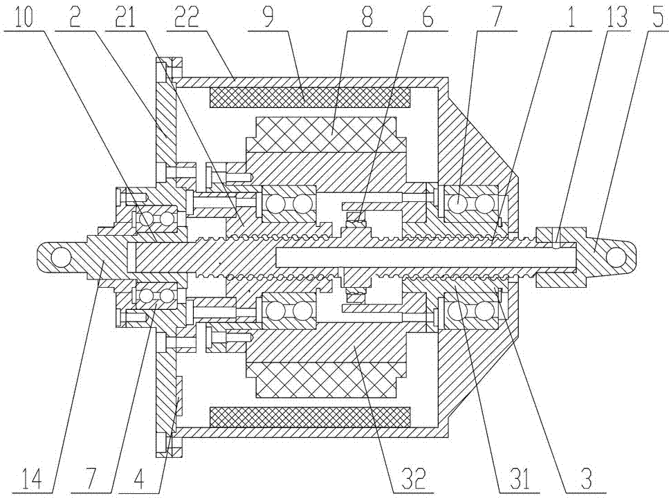 An integrated dual-rotor lead screw electromechanical inerter