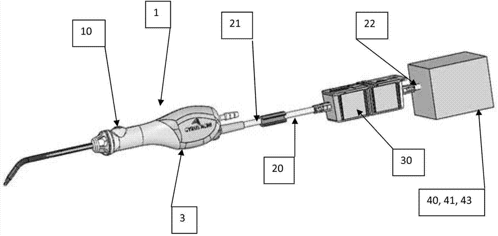 Battery pack attached to a cable