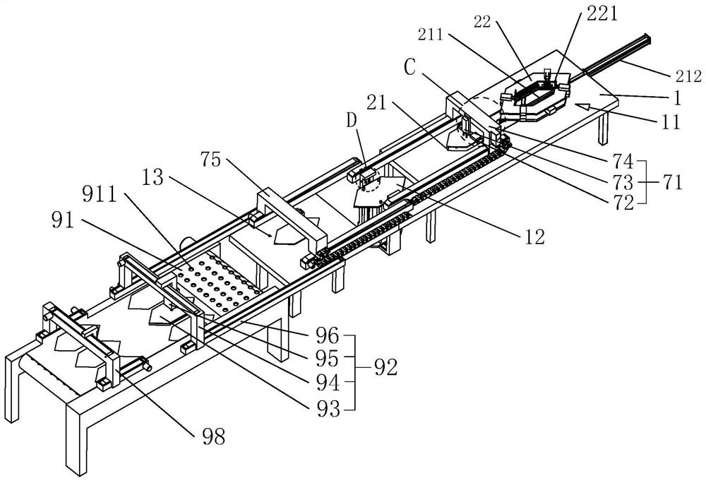 Automatic production line of total heat exchange core, and cutting and conveying structure thereof