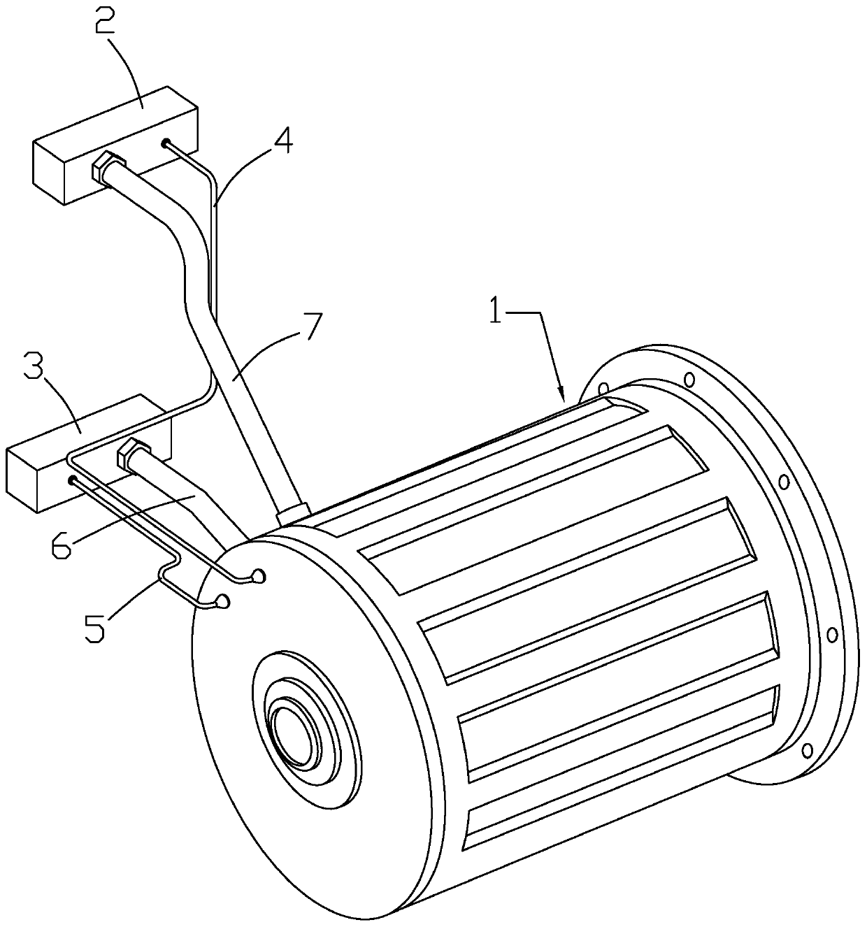 New energy automobile ultra-efficient motor cooling system loop structure and installation method thereof