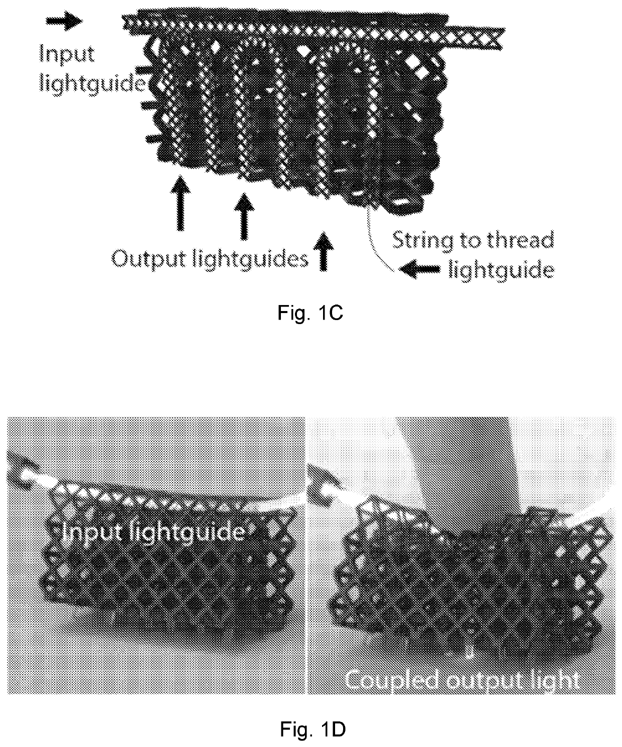 Elastomeric lightguide coupling for continuous position localization in 1,2, and 3D