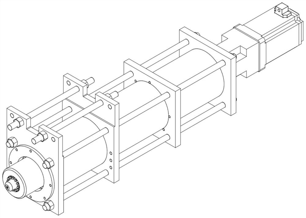 Four-motor direct drive type alternating current servo punching and riveting device and punching and riveting machine for friction stir rivet welding of multiple layers of plates