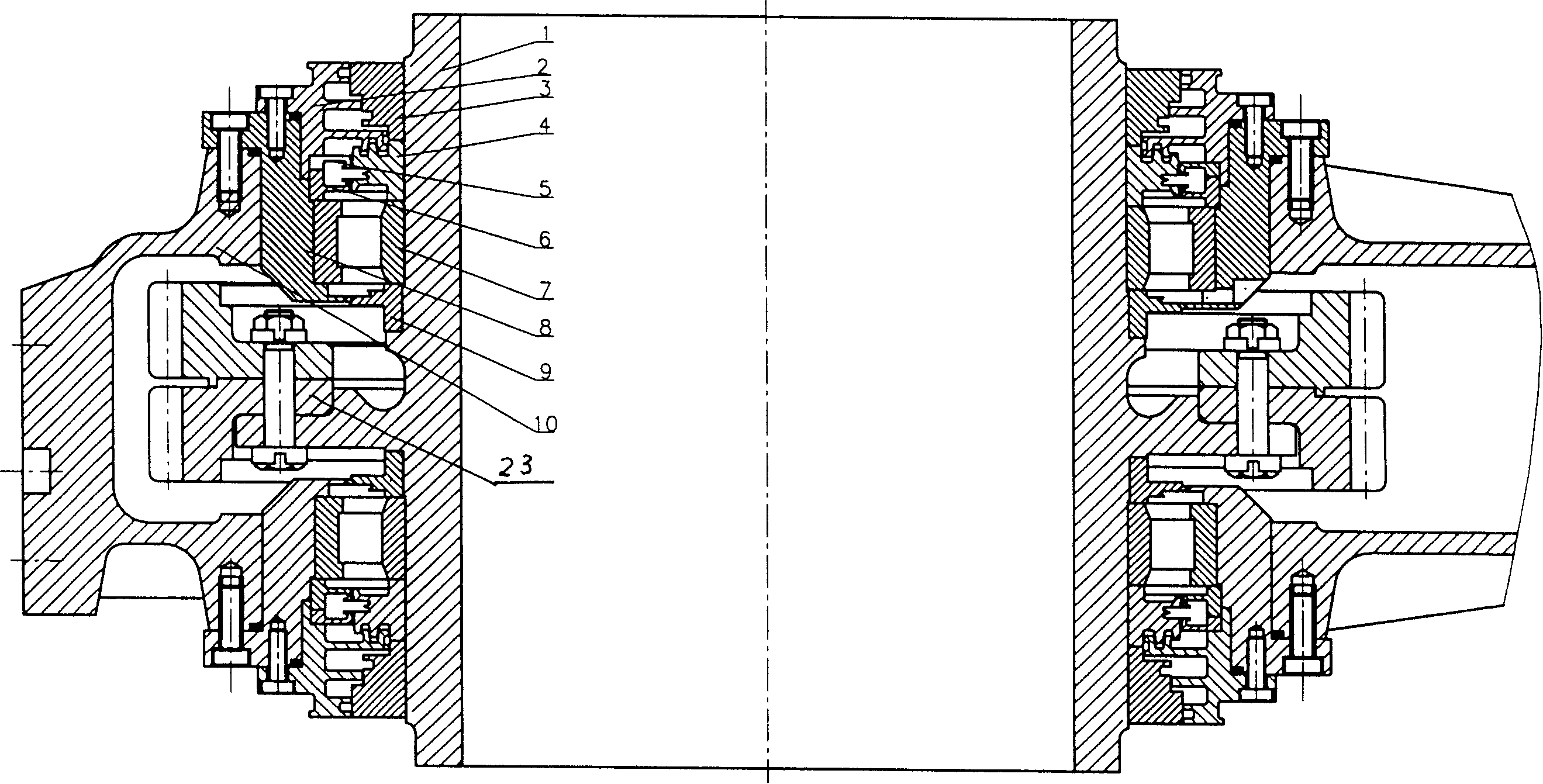 Airproof equipment for power driven gear case of high speed train