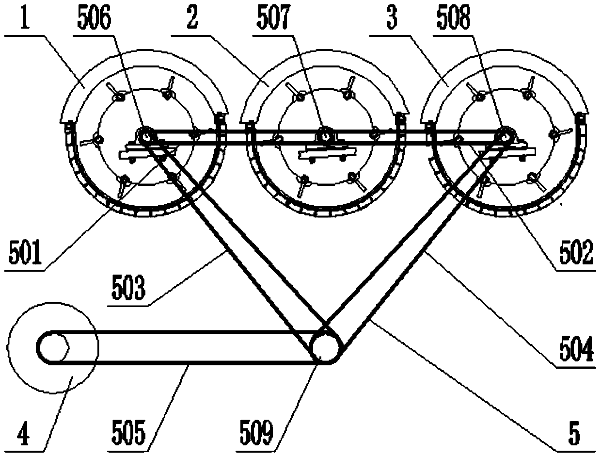 Timing drive system for inhibiting multi-drum threshing vibration and grain combine harvester