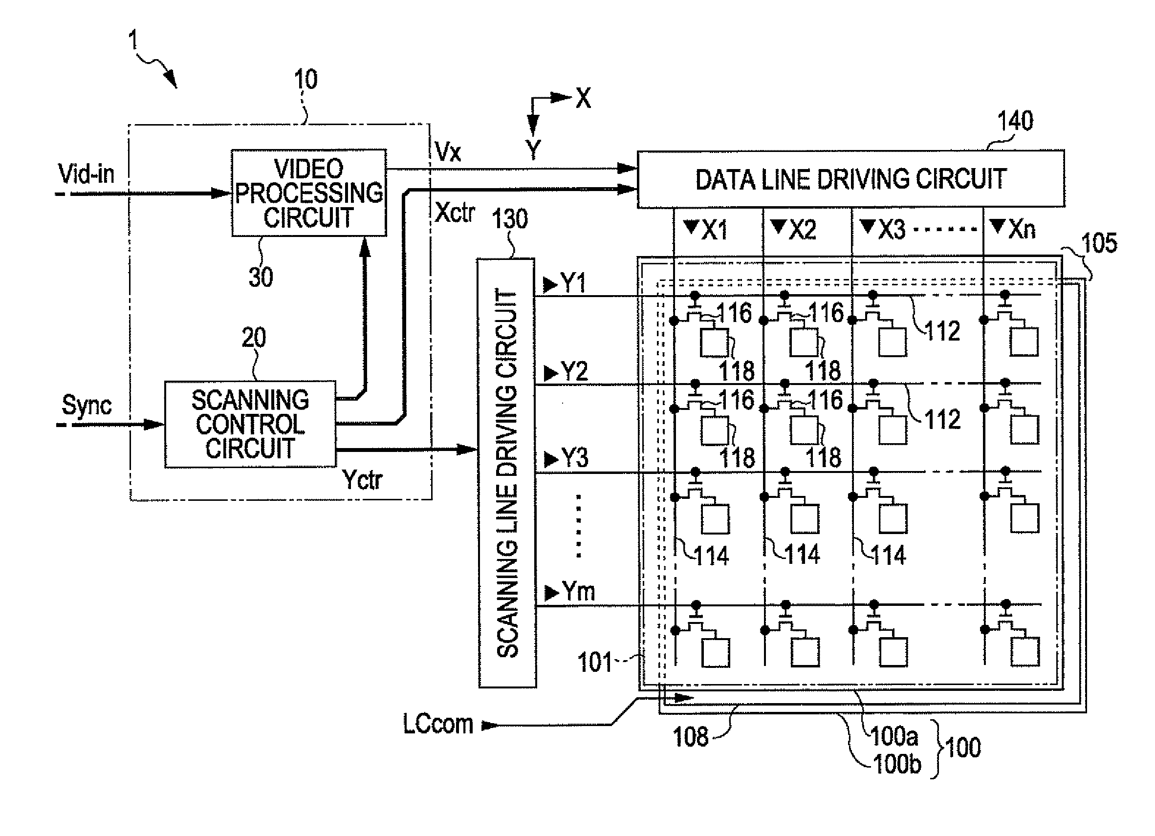 Video processing circuit and method, liquid crystal display apparatus, and electronic apparatus